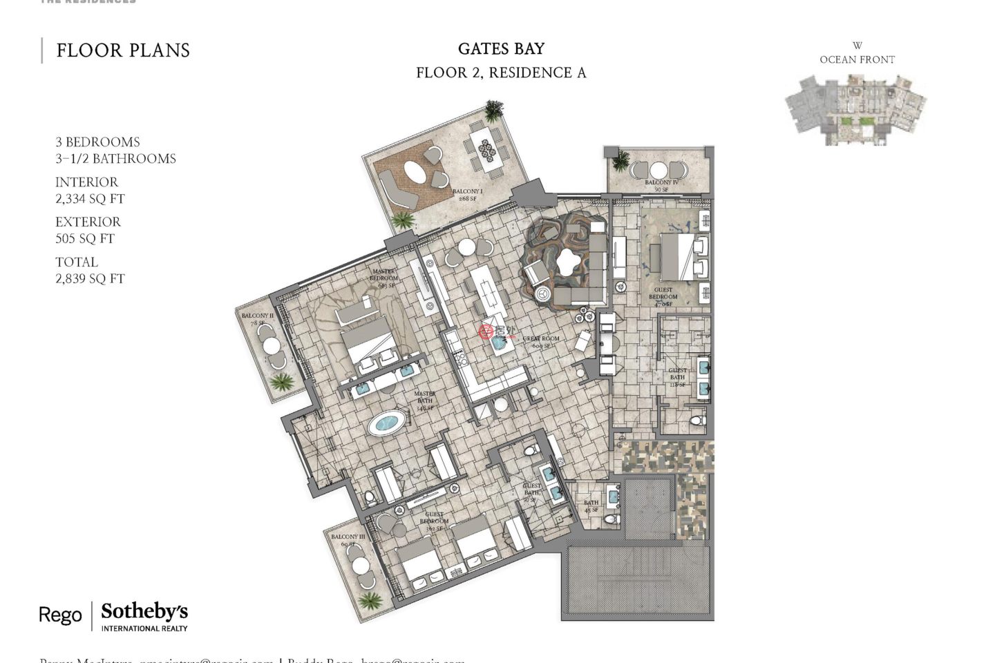 百慕达的公寓，The Residences at St. Regis Bermuda - Gates Bay Unit 2A & 2C St. Catherine's Beach，编号51824204